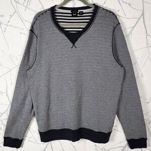 Hugo Boss Gray Stripe Cotton Stretch Slim Fit Skubic Sweatshirt